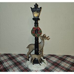 Melrose Deer & Fawn Victorian Lighted Lamppost Christmas Decor
